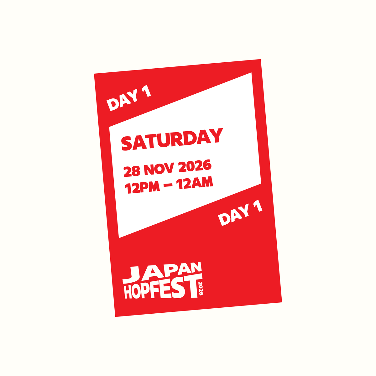 Japan HopFest 2026 – SJ60 Edition · Day 1 (Sat 28 Nov)