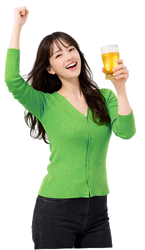 Woman with beer