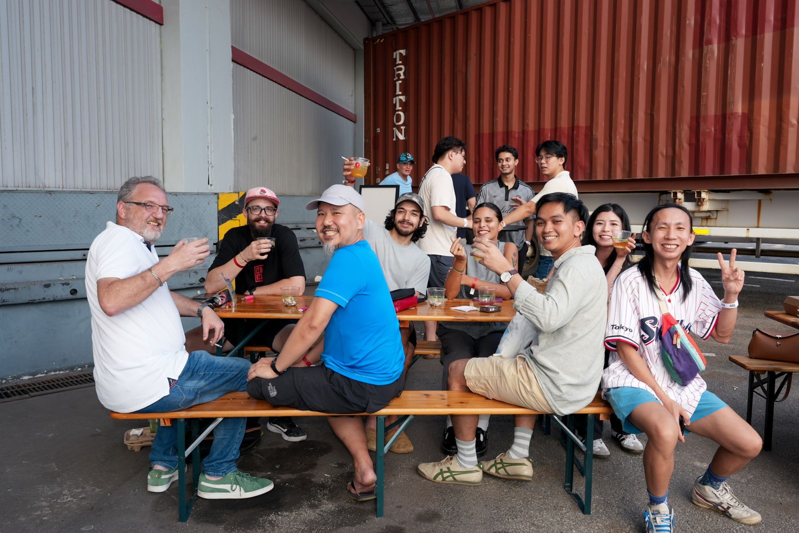 Friends toasting together at Japan HopFest