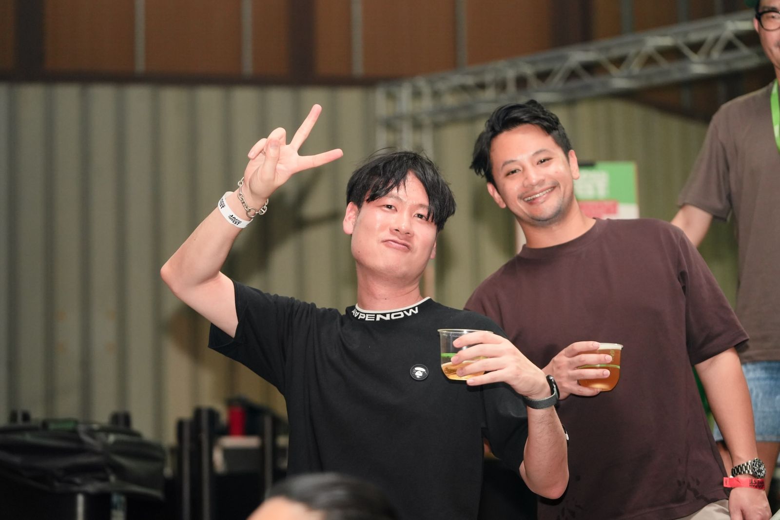 Friends cheersing at night